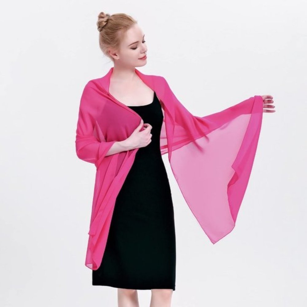 Womens Chiffon Shawls Wraps Rose